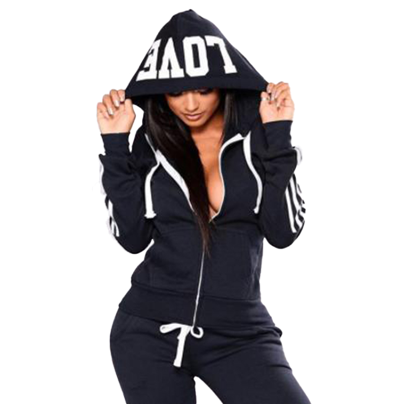 Mode femmes survêtements tenue de sport Jogging costumes dames à capuche survêtement ensemble vêtements sweats à capuche + pantalons de survêtement survêtements