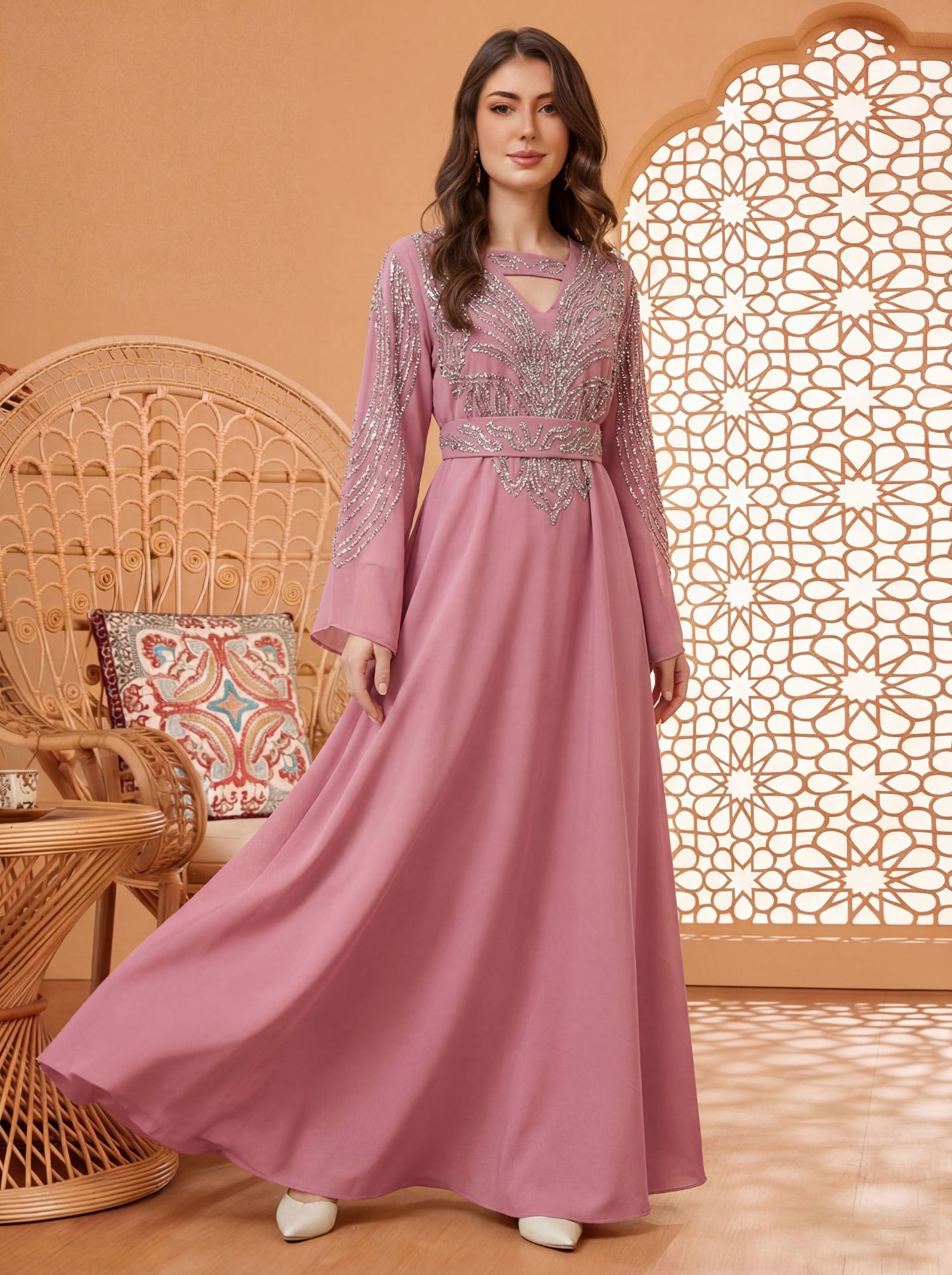 Robes pour femmes pour l'Aïd, Abaya musulmane, Jalabiya, Robe longue du Ramadan, Diamants, Ceintures, Maroc, Dubaï, Abayas, Kaftan, Islam, Vestidos 2026