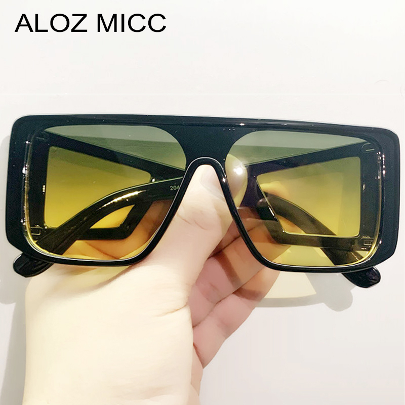 Gogfordden-Lunettes de soleil carrées punk pour femmes et hommes, lunettes de soleil à grandes montures, lunettes dégradées pour femmes, lunettes de marque de luxe, nouvelle mode
