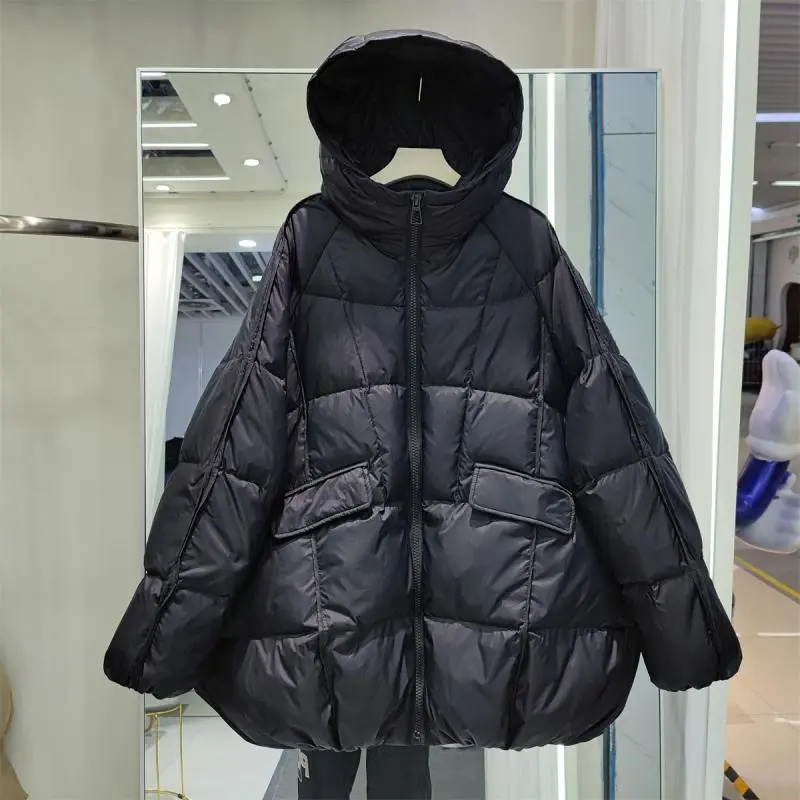 Doudoune pour femmes, décontractée, ample, surdimensionnée, pour l'automne et l'hiver, en duvet de canard blanc, chaude et épaisse, avec capuche, nouveau modèle 2026.