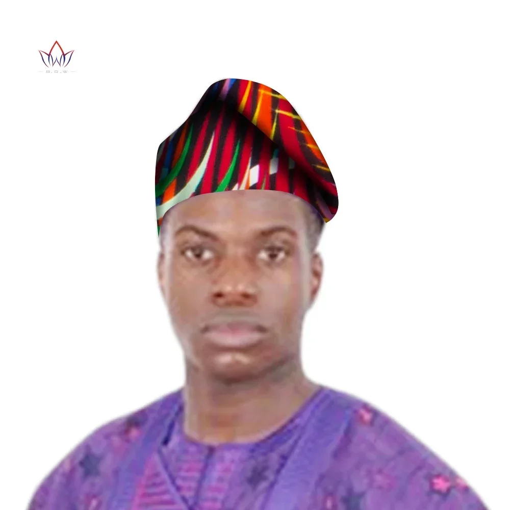Casquette traditionnelle pour hommes africains, chapeau imprimé Bazin Riche, chapeau enveloppant, accessoires de tête de fête décontractés, wyb780