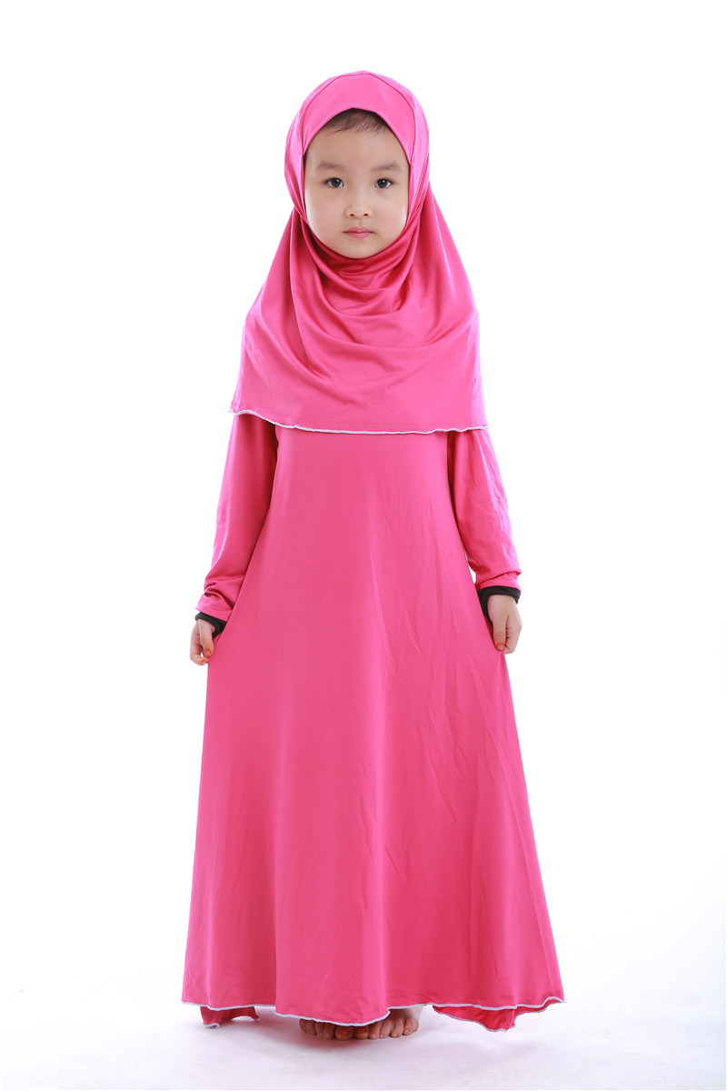 Ensembles musulmans pour Ramadan, Robe de prière pour enfants filles, Hijab Abaya arabe, longue Robe avec foulard, Kaftan islamique