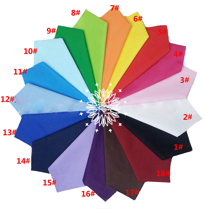 Hip Hop 100% coton Bandana carré écharpe chapeaux masque facial couleur bonbon bandeau équitation Camping cyclisme foulard pour femmes/hommes