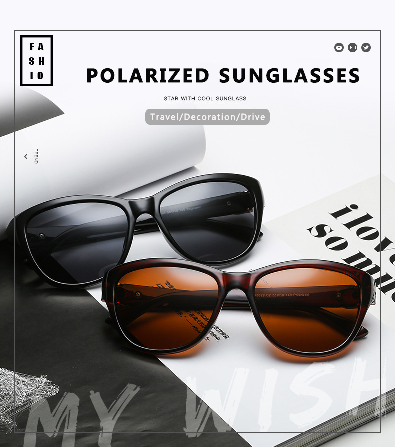 Marque De luxe Design oeil De chat lunettes De soleil polarisées hommes femmes dame lunettes De soleil élégantes femme conduite lunettes Oculos De Sol