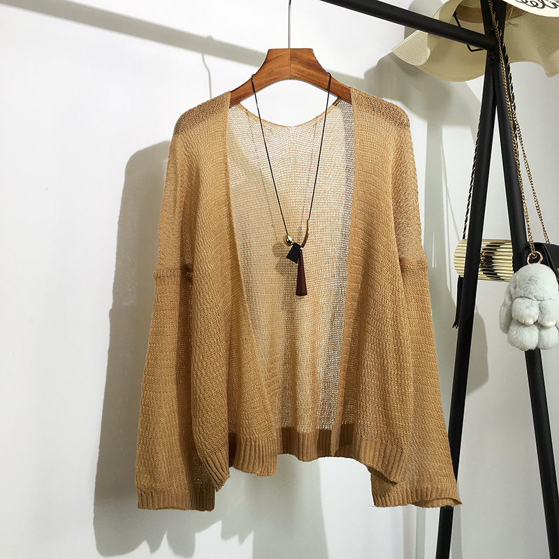 Cardigan en tricot au Crochet transparent pour femmes, pull à manches longues ouvert sur le devant, tricot décontracté, tenue de plage