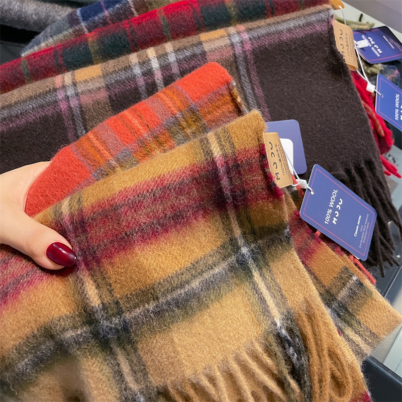 Écharpe Chaude en Latex Doux et Solide, 100% Laine, Polyvalente, pour Couple, Pashmina, Couverture, Châles et oh, Nouvelle Collection Hiver