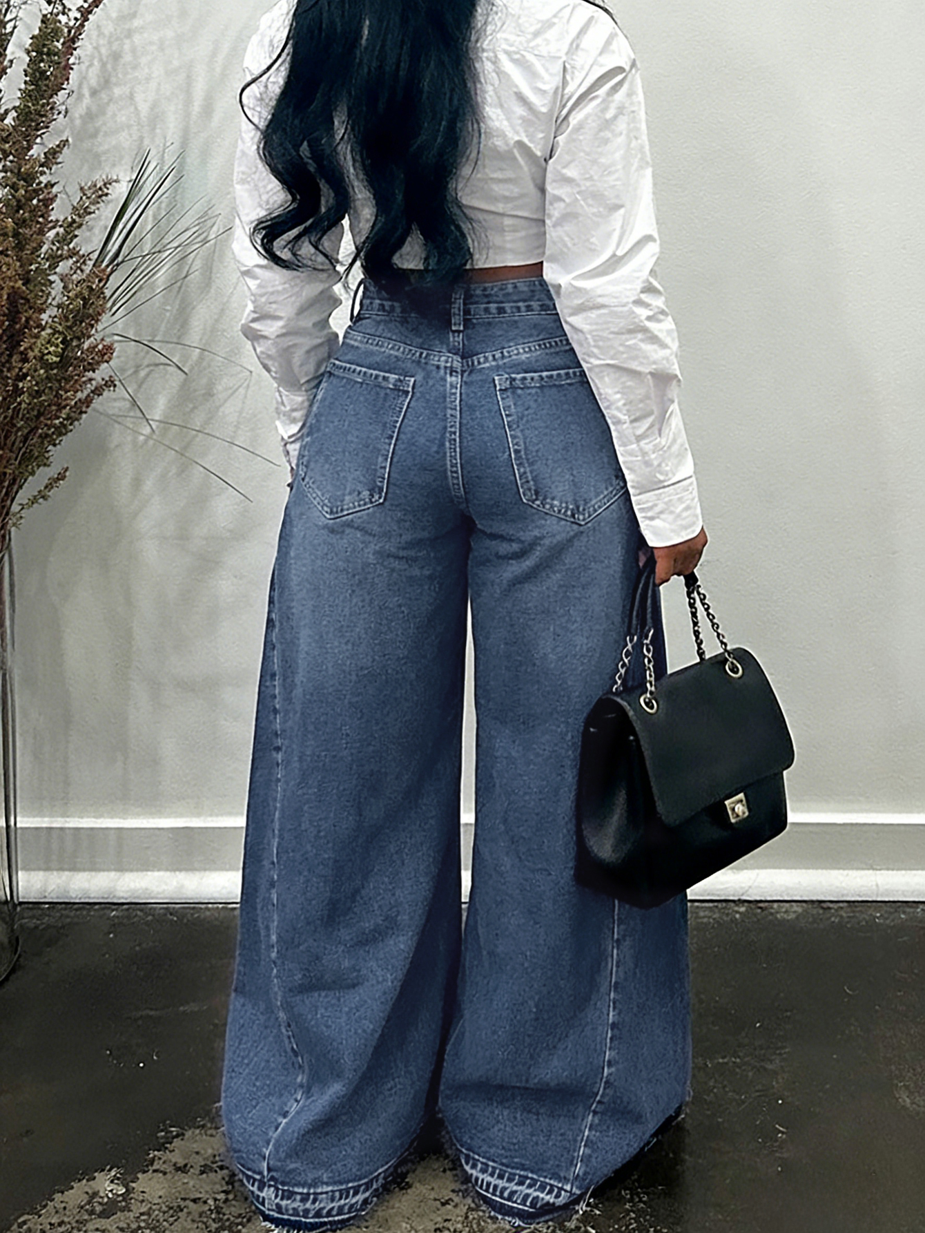 Jeans vintage à jambes larges pour femmes, design Y2K, pantalon évasé, ample, polyvalent, longueur au sol