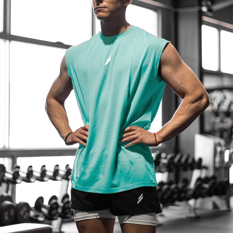 Nouveau débardeur de sport d'été pour hommes, respirant, ample, en maille, sans manches, à séchage rapide, vêtement de fitness masculin