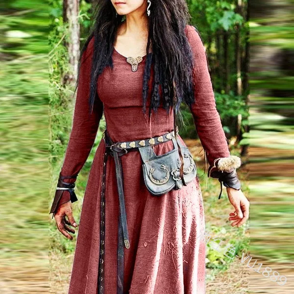 Robe médiévale pour femmes, robe longue à manches longues, robe de fée vintage, robe elfique, robe de la Renaissance, vêtements celtiques, vêtements vikings, vêtements gothiques, robe de bal fantastique