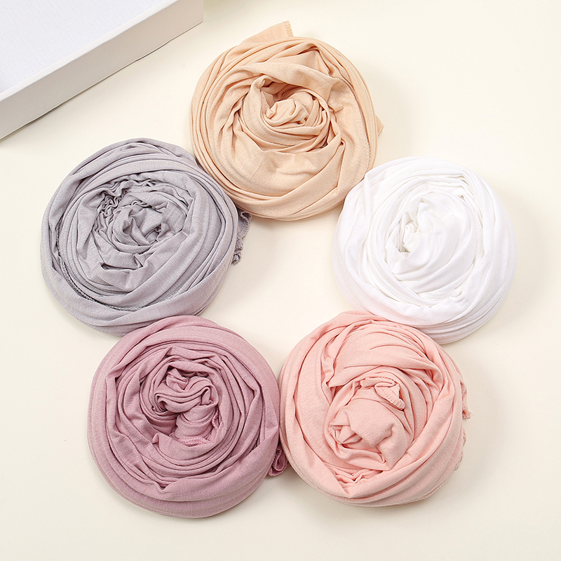 5/Pcs couleur unie Modal Hijab écharpe coton musulman Hijab châles femmes Sotf longues enveloppes islamique foulard Simple Turban Handana ensemble