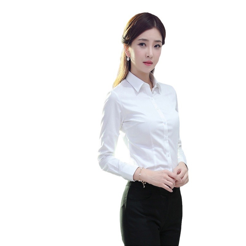 Chemises professionnelles chics pour femmes, décontractées, Business, basique, col rabattu, manches longues, printemps automne, polyvalentes, solides, vêtements intérieurs