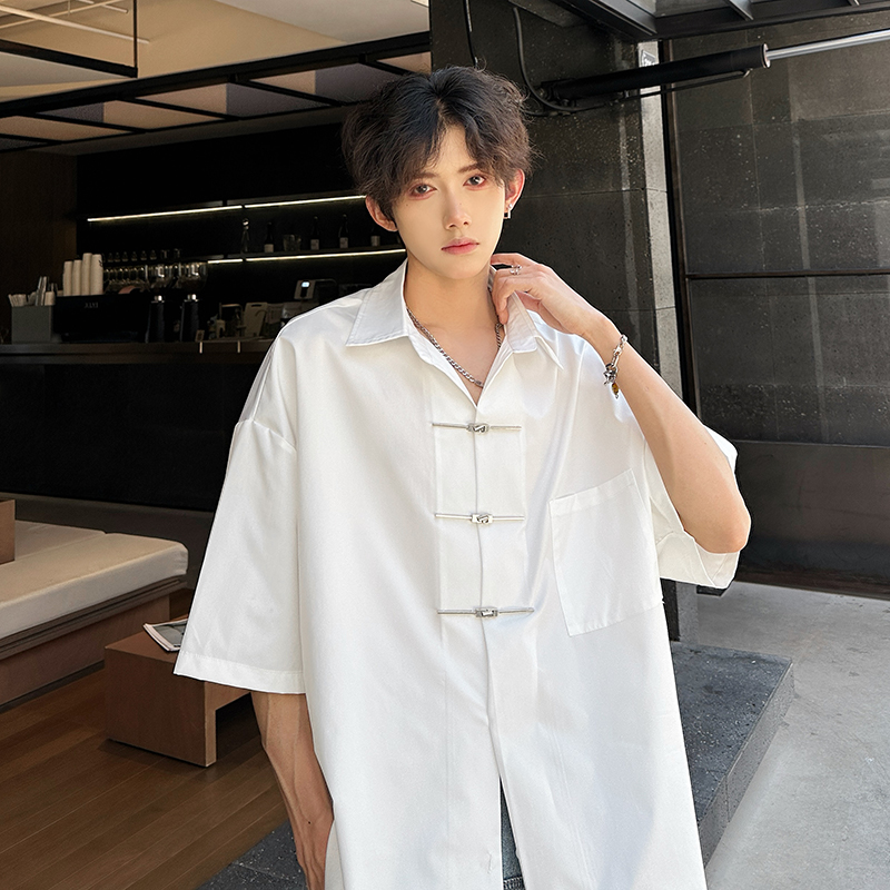 Chemise Chic à Manches Courtes pour Homme, Vêtement à Revers, Style Coréen, Mode, Été, Streetwear, Décontracté