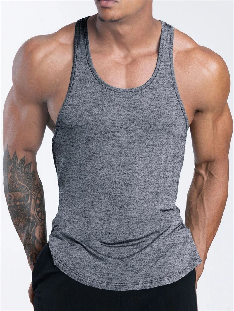 Débardeur de sport pour hommes, Fitness, été, entraînement, course à pied, basket-ball, séchage rapide, respirant, ample, hauts pour hommes