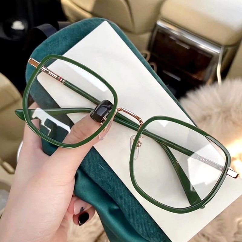 Lunettes de lecture anti-lumière bleue pour hommes et femmes, lunettes transparentes pour myopie, cadre polygone, vision accrue, lunettes d'ordinateur, nouveau