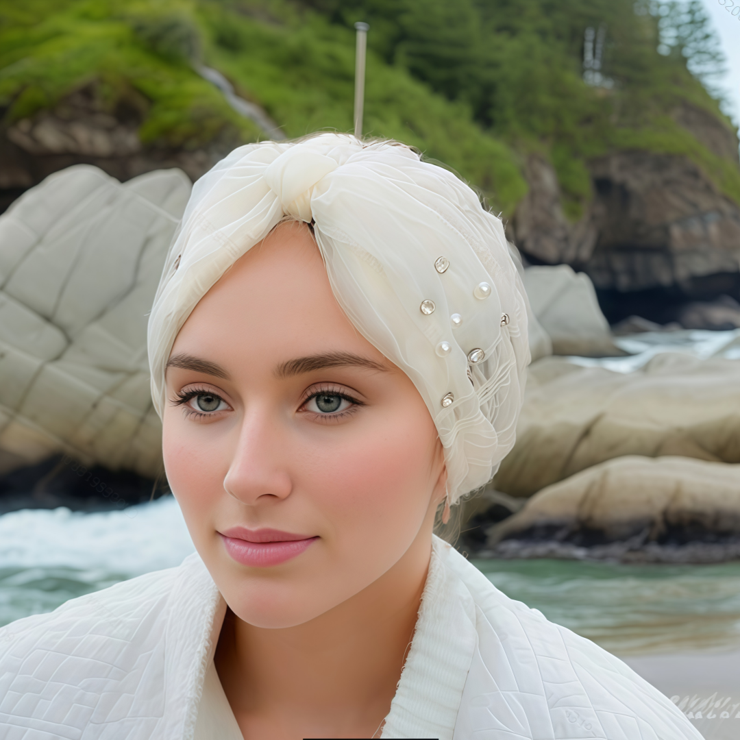 Chapeau Turban indien pour femmes, couvre-chef extensible en strass, Bonnet musulman crista plissé, foulard