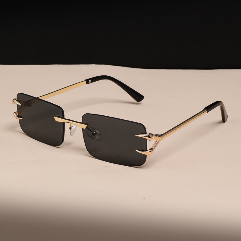 Lunettes modernes sans monture avec monture en métal, légères et durables, lunettes rectangulaires minimalistes, accessoire de mode unisexe