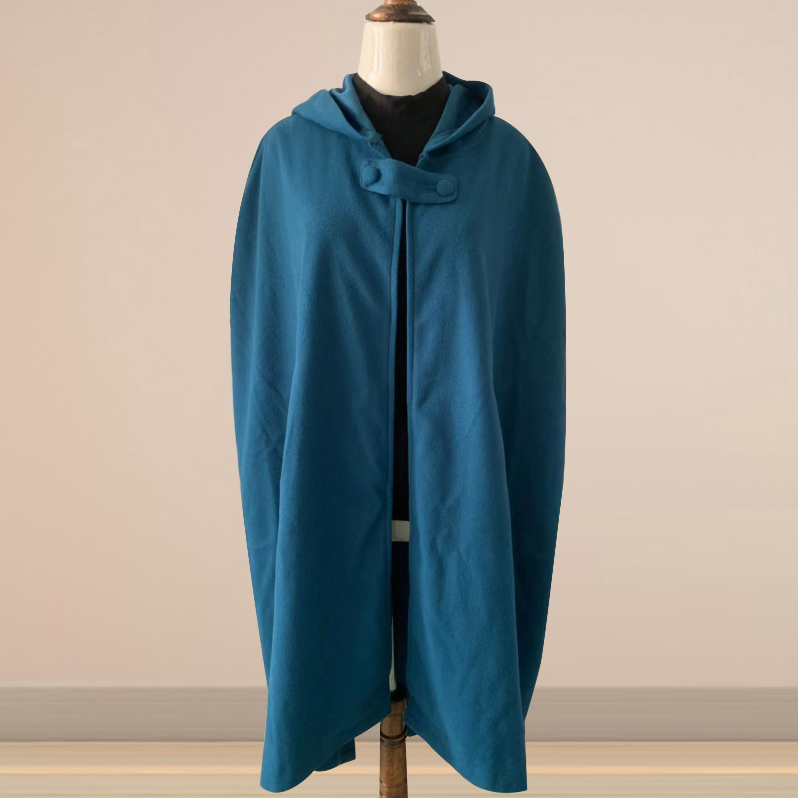 Poncho d'extérieur à fermeture à bouton unique pour femme, châle à capuche, veste, cape, optique, rétro, médiéval, gothique, garde au chaud, hiver, 7.5 ate Robe