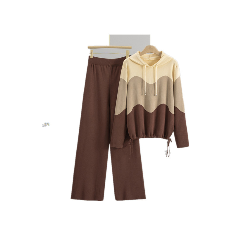 Costume en tricot musulman pour femmes, ensemble 2 pièces, pull à capuche, pull tricoté, pantalon à jambes larges, survêtement de Sport, tenues d'automne 2025