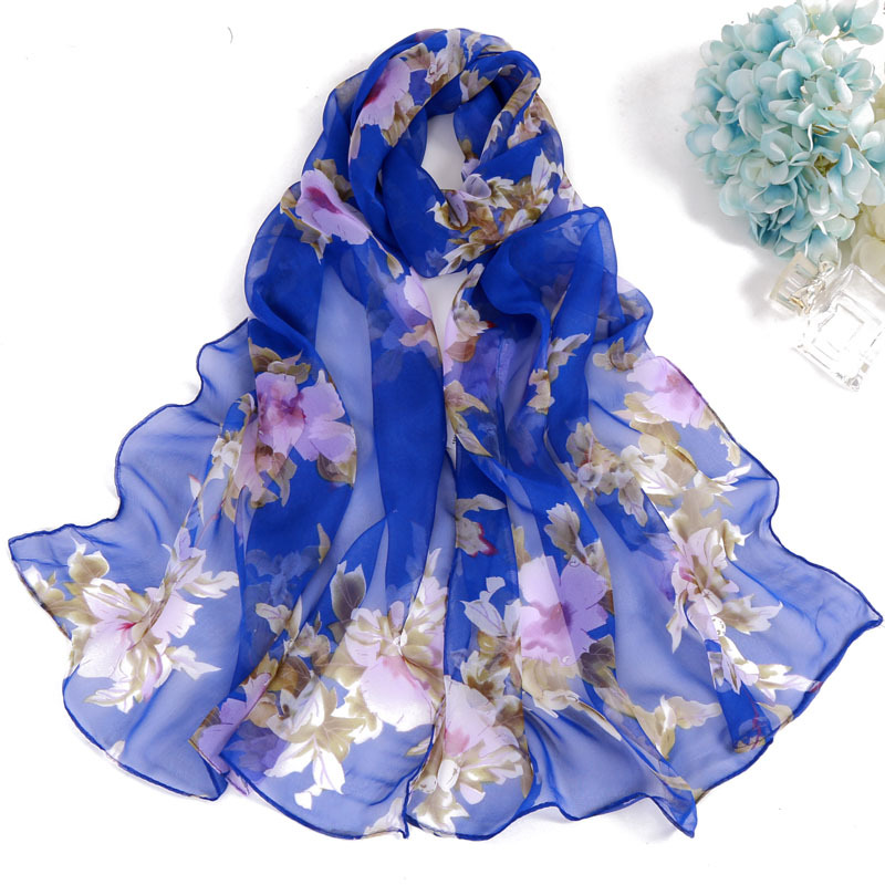 Foulard en Mousseline de Soie Imprimé Floral pour Femme, Châle observateur et Fin, Protection Solaire, Bande de Sauna de Plage Ronde, Printemps et Été
