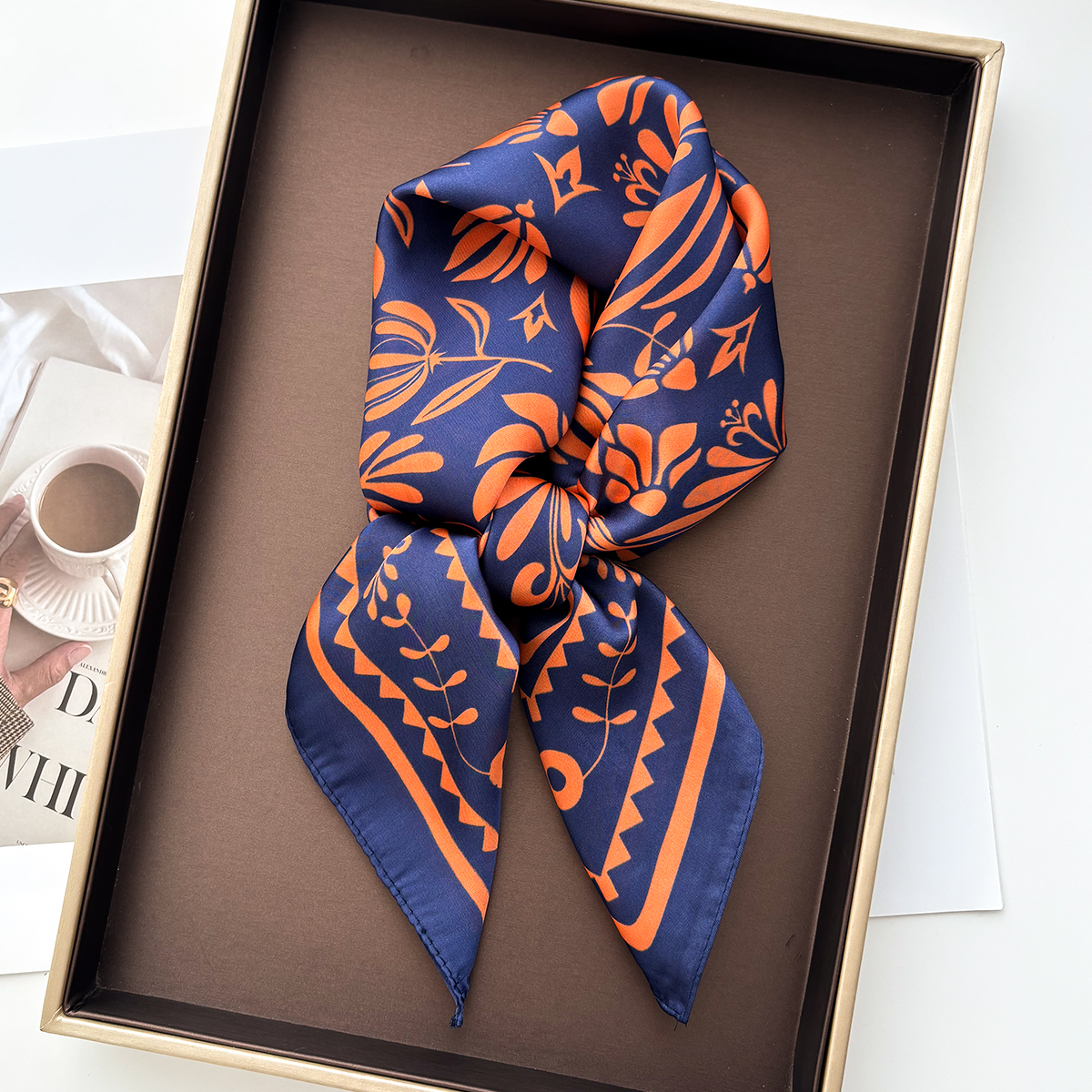 Écharpes en soie imitation satin pour femmes, foulards rétro à motif Paisley, bandeaux carrés, châles et étoles féminines