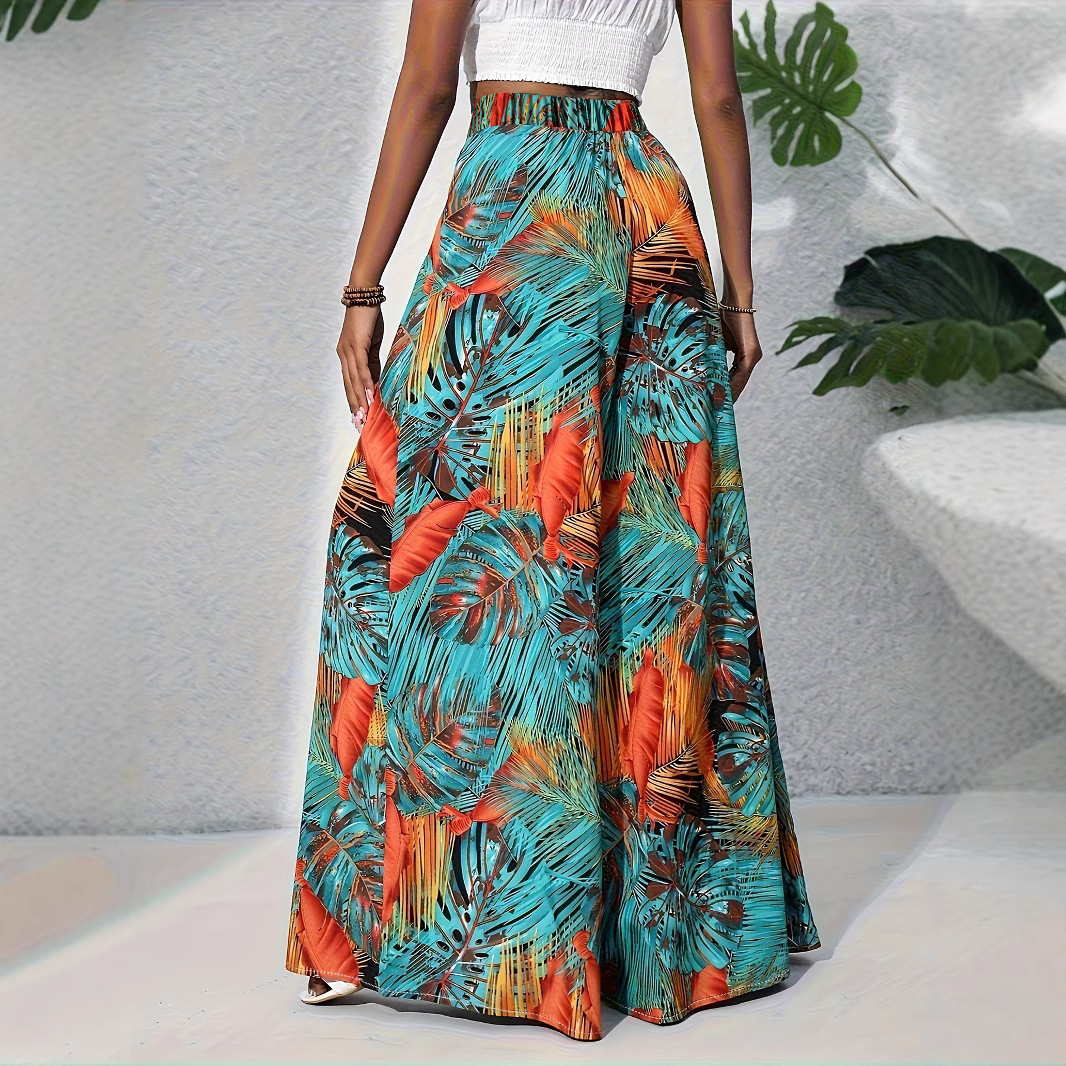 Pantalon décontracté taille moyenne pour femme, imprimé aléatoire, nouvelle collection été, grande taille