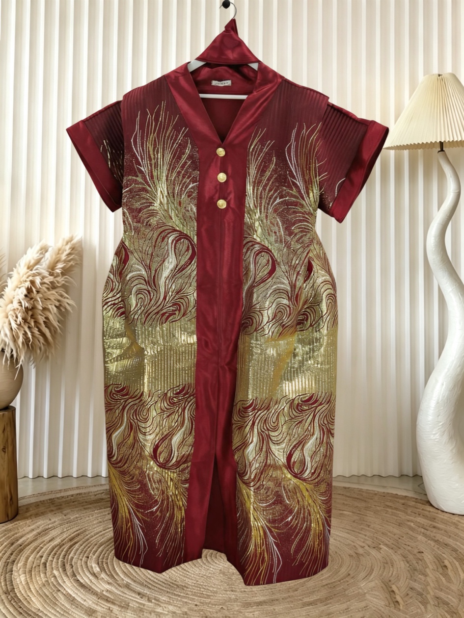 Robe traditionnelle du Moyen-Orient à motif traditionnel, grande taille, avec écharpe assortie, robe longue africaine ample, abaya musulmane, islamique