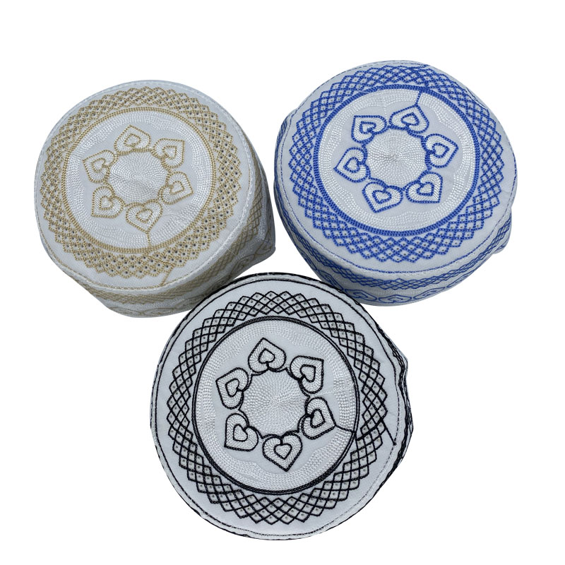 Chapeau de prière musulman en coton brodé pour hommes, Arabie saoudite, chapeaux islamiques, Topkippot, Turban, Kippa juive, zones me