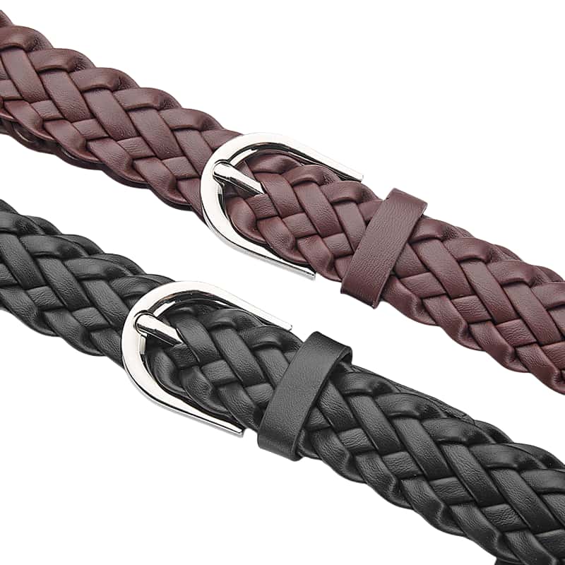 Ceinture gothique rétro en tricot Pu pour femmes, accessoires en jean polyvalents, tendance, Design Simple, boucle ardillon argentée