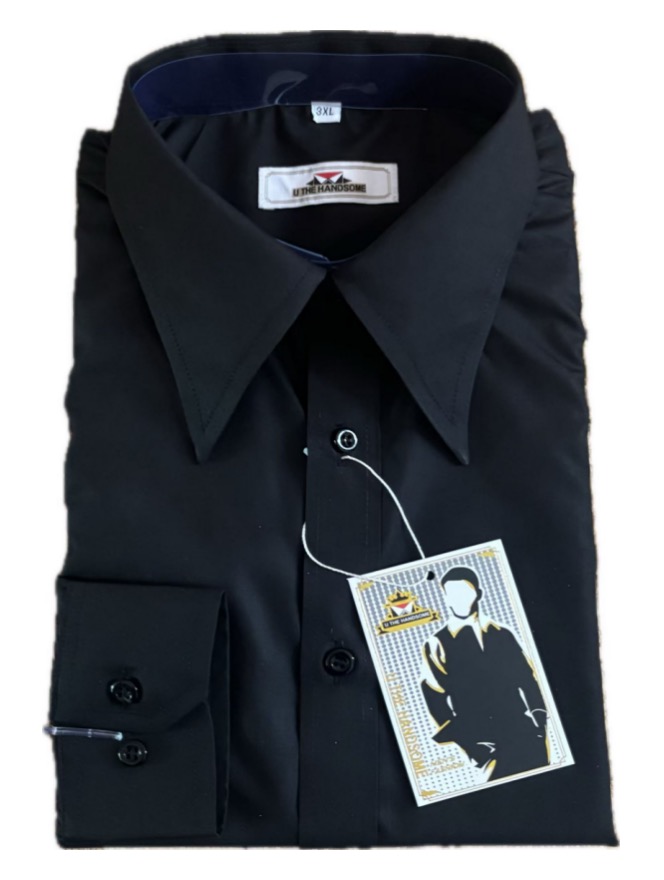 Chemise Homme Tendance Rétro de Marque à Col Pointu Long - Chemise Personnalisée Homme Authentique Style Rétro
