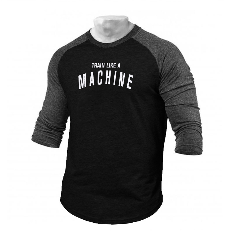T-Shirt manches 3/4 à col rond pour homme, vêtement de sport confortable et décontracté, à la mode, collection automne