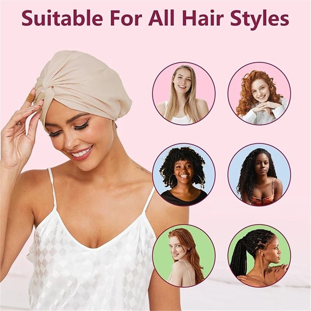 Femmes hommes Double couche croix torsadée Turban réglable élastique soie Satin chimio soins capillaires Bonnets beauté maquillage foulard chapeau