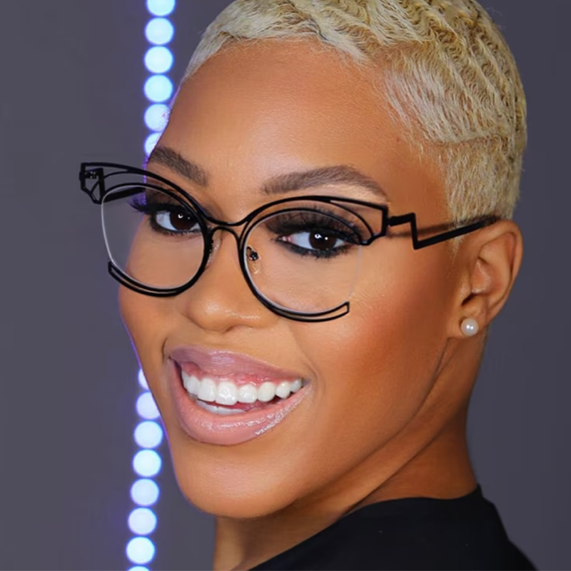 Lunettes Cateye incurvées pliantes pour femmes, monture irrégulière de luxe pour femmes, lentille de lecture Anti bleue, optique ordinaire