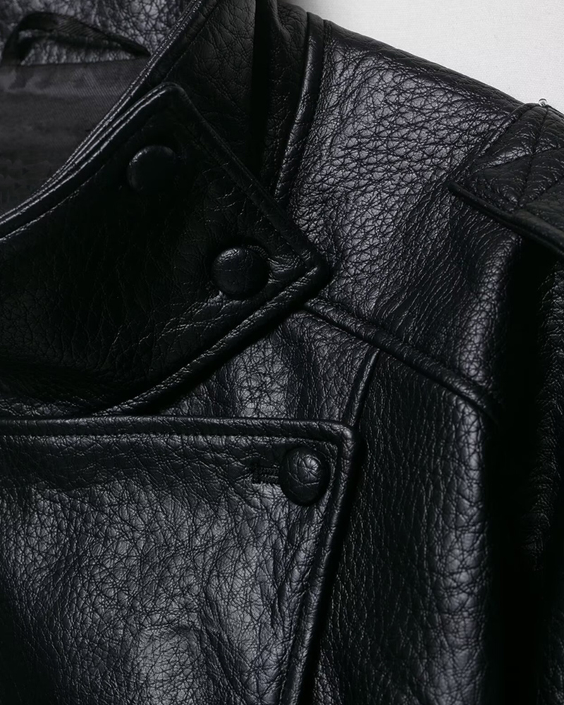 Veste en similicuir pour femmes, nouvelle mode, manches longues, veste polyvalente, chic et personnalisée, manteau pour femmes, vêtements d'extérieur pour l'automne et l'hiver.