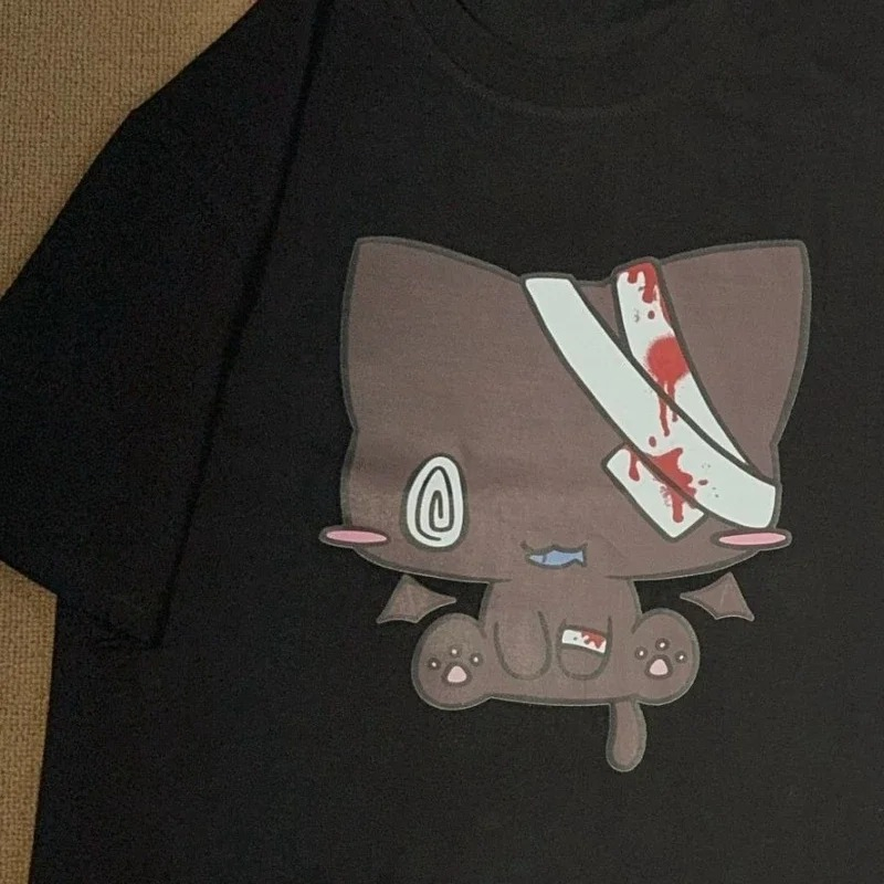 T-shirts pour femmes et hommes, imprimés de dessins animés, drôles, pour couples, manches courtes, col rond, mode Harajuku Kawaii, vêtements Y2K pour femmes