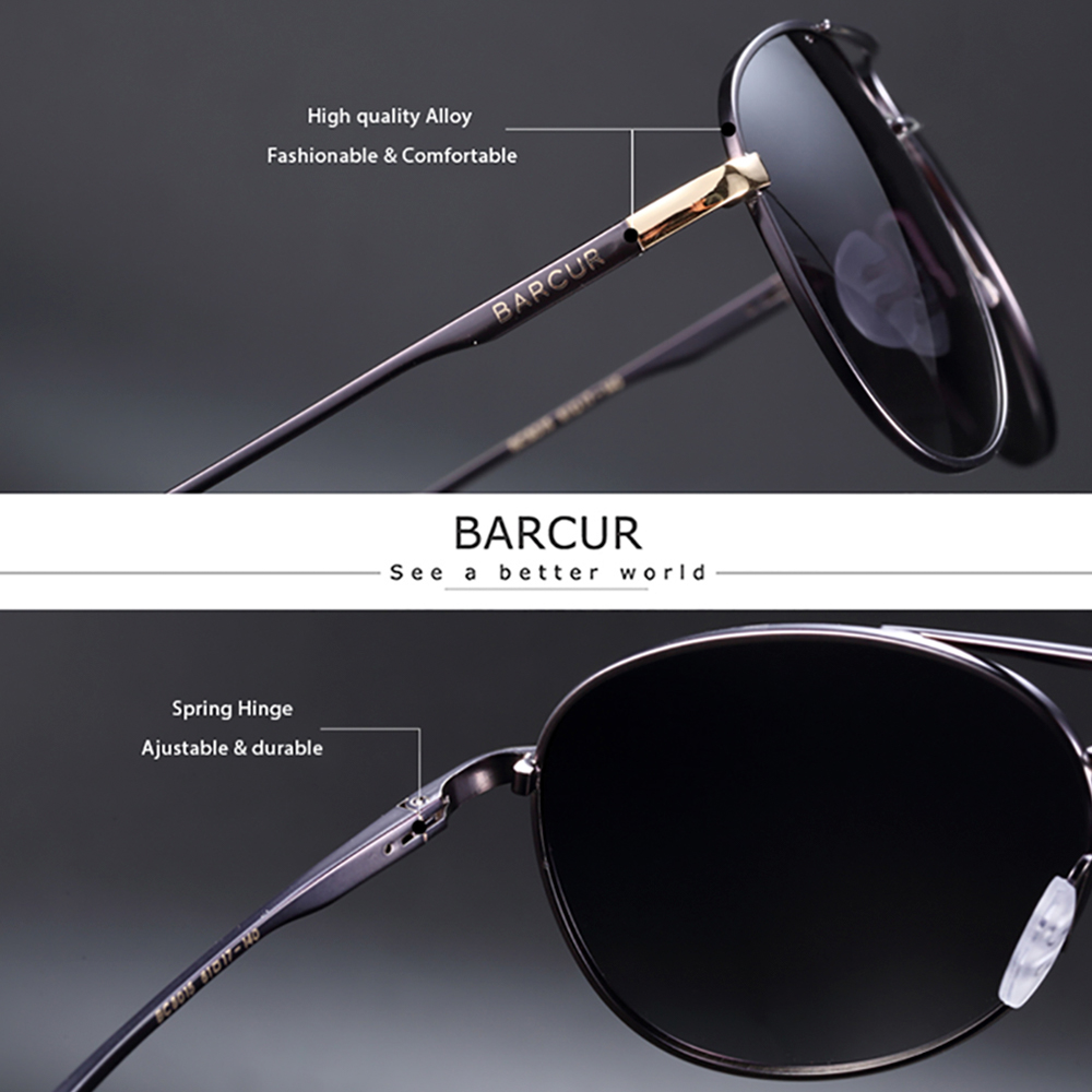 BARCUR hommes dégradé femmes lunettes de soleil polarisées lunettes de soleil pour hommes pilote