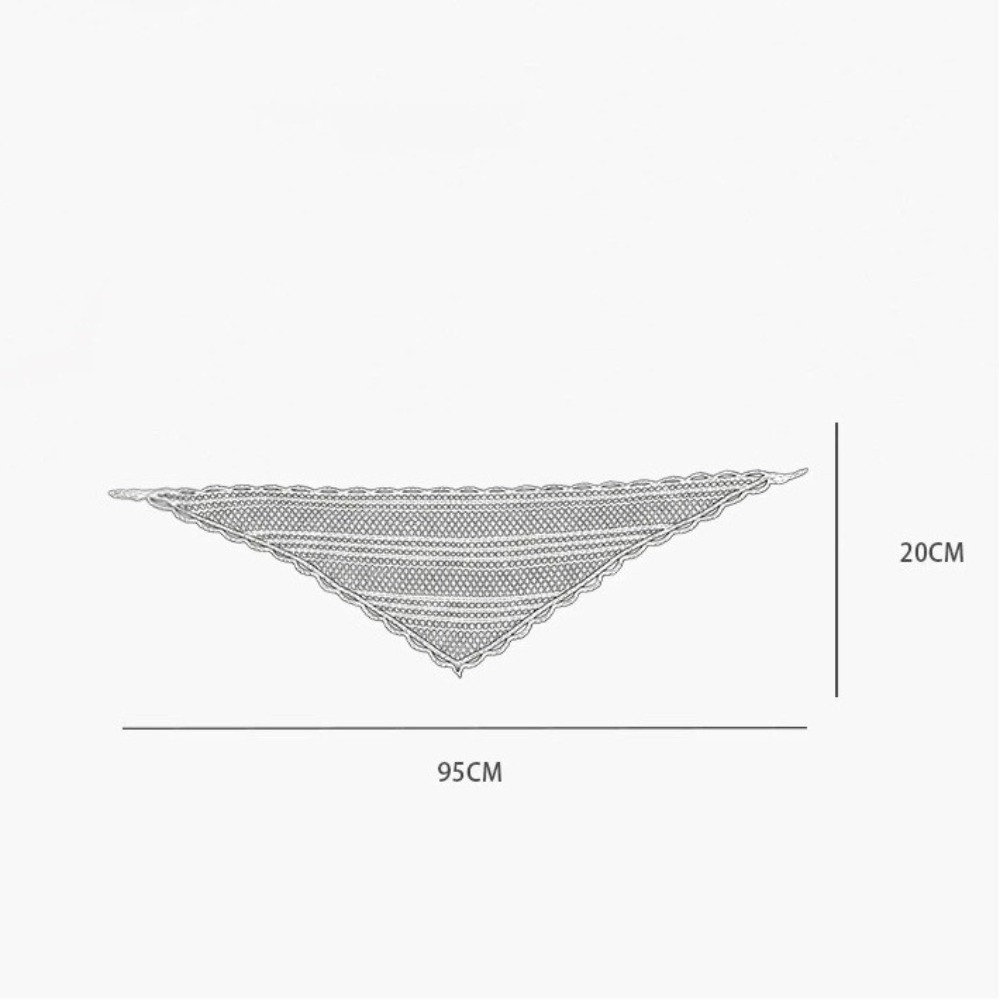 Foulard de tête tendance, couleur unie, motif ajouré triangulaire, accessoire photo, châle pour femme, fleur