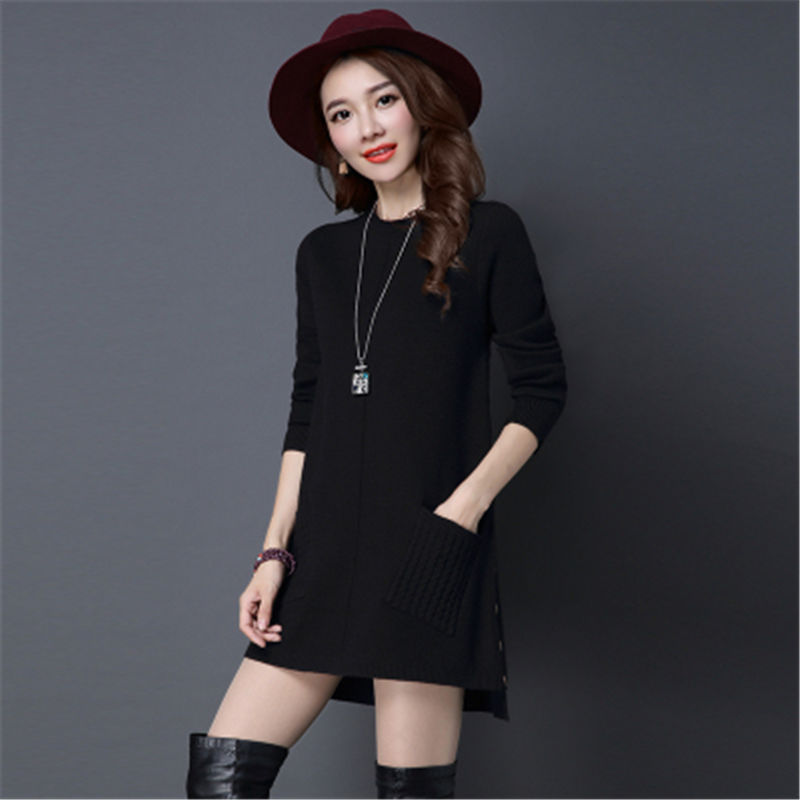 Femme chandails pull grand vêtements pour femmes épais pull en vrac printemps automne Long bas pull Femme Chandails