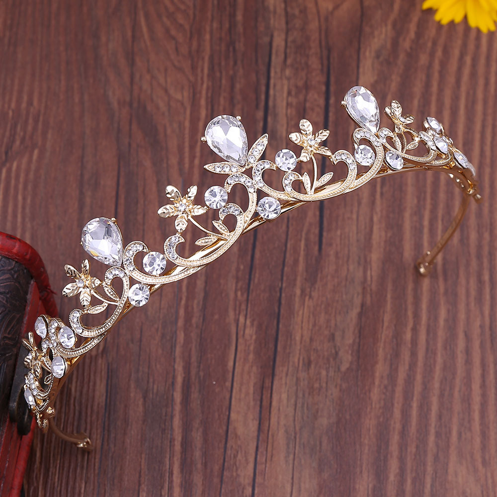 Diadèmes de luxe en cristal pour mariage, bandeaux de mariée pour femmes et filles, serre-têtes floraux en métal tendance, accessoires de cheveux vintage