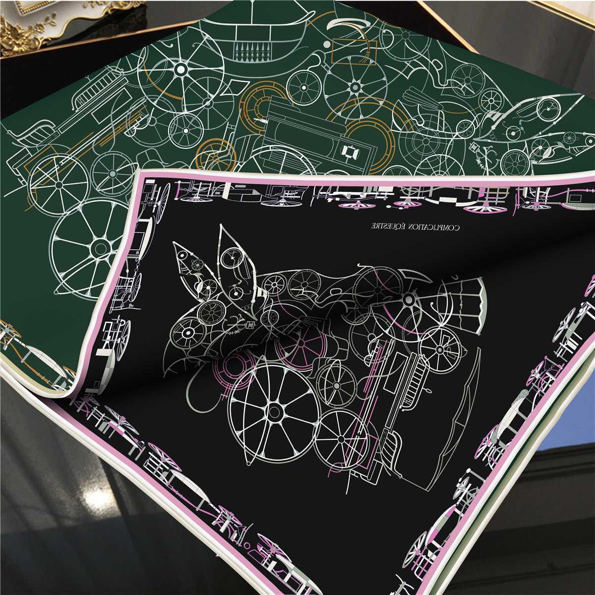 Foulard bandeau imprimé double face pour femmes, nouvelle marque, mode 90x90cm, Hijab en soie, Bandana, Protection solaire, châle