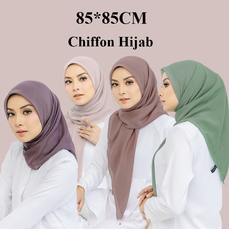 Foulard Carré en Mousseline de Soie pour Femme Musulmane, 85x85cm, Sous-Écharpe, Mode Décontractée, Hijab Document Uni