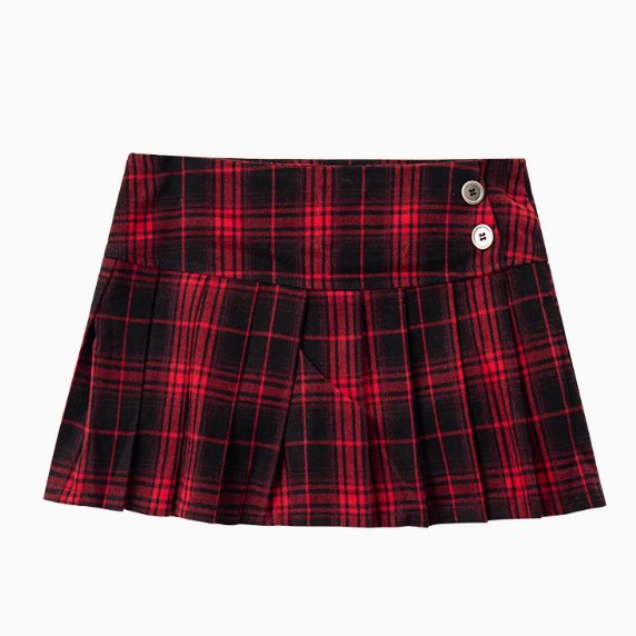 Vêtements d'été Mini jupes femme mode coréenne jupes courtes femmes taille basse Y2k jupes plissées jupes à carreaux rouges concepteur de luxe