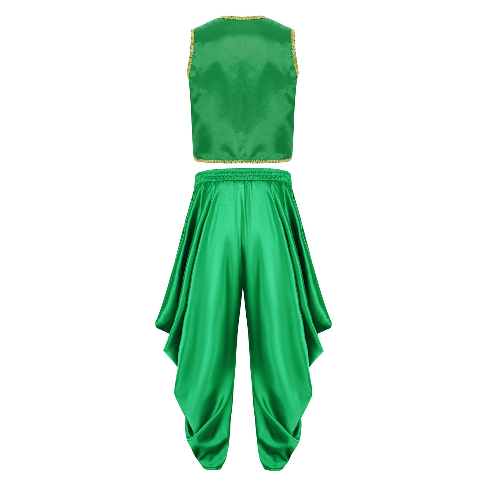 Costume de carnaval arabe folklorique indien pour hommes, ensemble gilet brillant et pantalon sarouel pour Halloween, uniformes de fête Raves