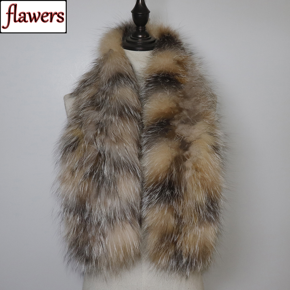 Nouveau hiver femmes tricoté véritable fourrure de renard foulards en plein air chaud dame qualité 100% véritable fourrure de renard silencieux naturel doux fourrure de renard écharpe