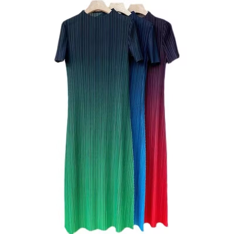 Robe longue plissée dégradée pour femmes, robes de soirée élégantes, couture, robe drapée, fond, femme, mode adt