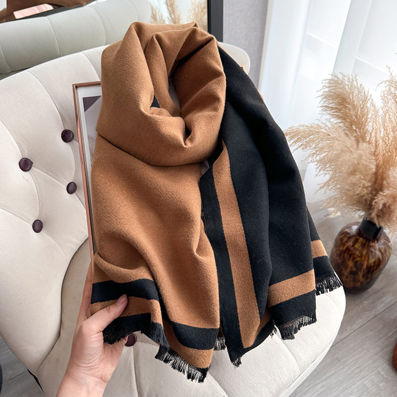 Écharpe chaude en cachemire de luxe pour femmes, couleur unie, châle et enveloppes à la mode, couverture pour dames, Pashmina d'hiver, Bandana Bufanda, nouvelle collection