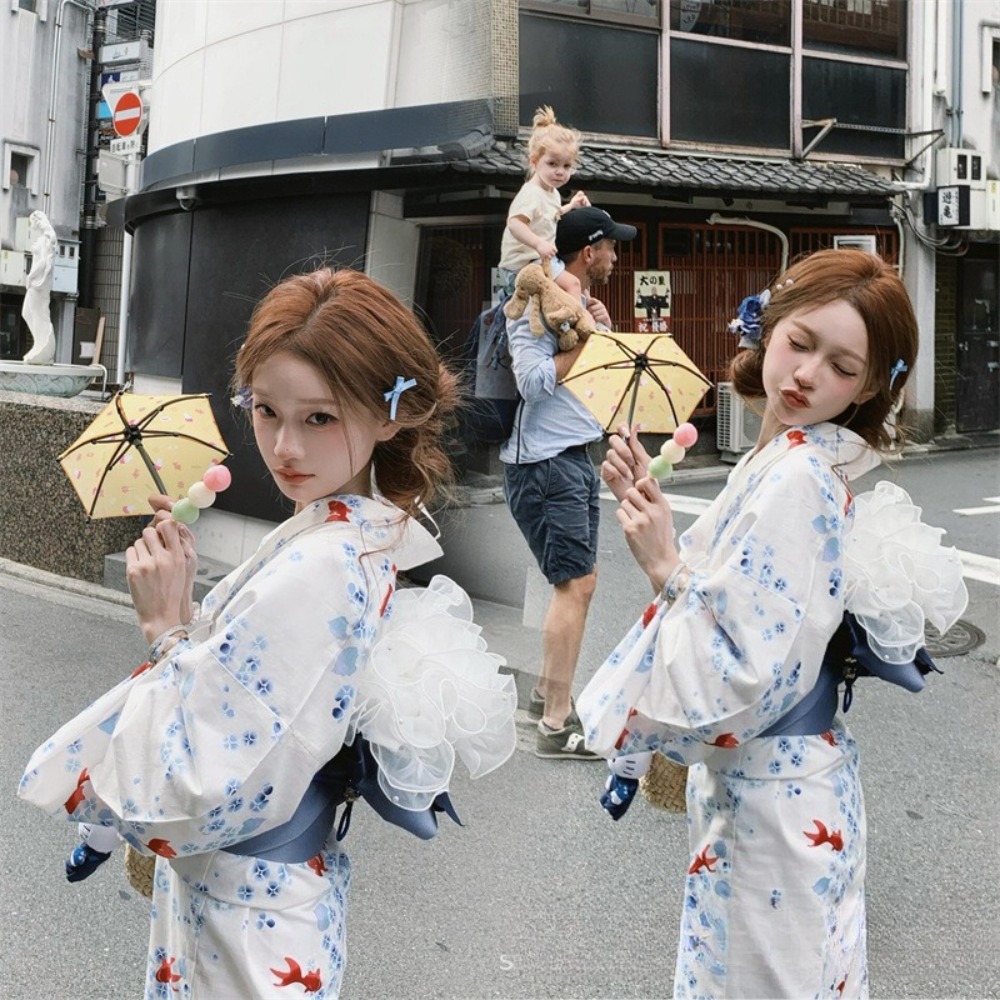 Robe Kimono Yukata japonaise améliorée, tenue rétro traditionnelle pour séance photo, vêtement élégant et ample pour femme, pour Halloween Cosplay