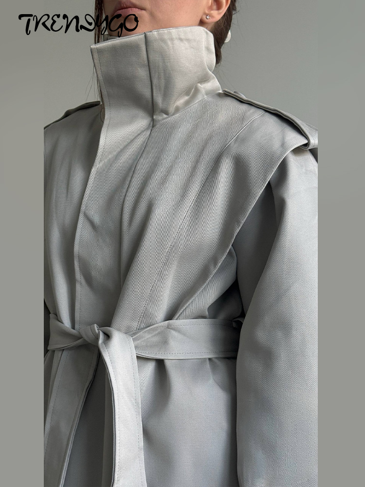 Vestes pour femmes à col montant, manches longues, à lacets, matelassées, d'hiver, unies, amples, chics, nouveaux vêtements d'extérieur