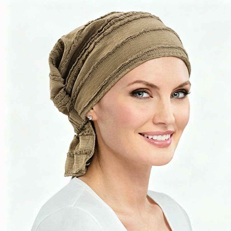 Nouveaux chapeaux hijab musulmans unis à effet froissé, bonnets à volants souples et élastiques, foulard, turban, bonnet, bonnet de chimio, couvre-chef, turbante