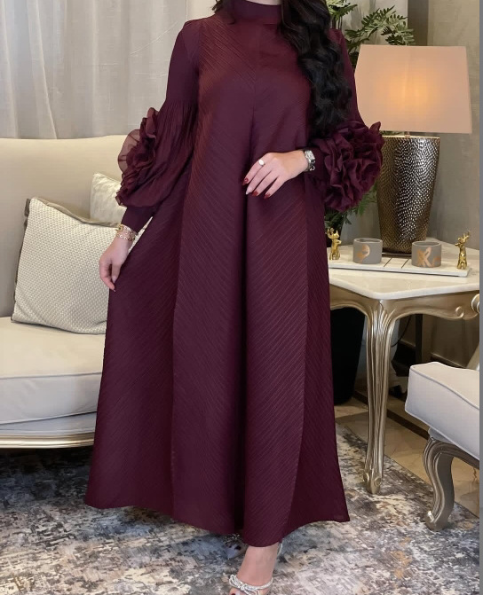 Femmes élégantes robes de soirée 2025 été nouvelle couleur unie classique à manches longues plaque fleur conception robes de bal femme