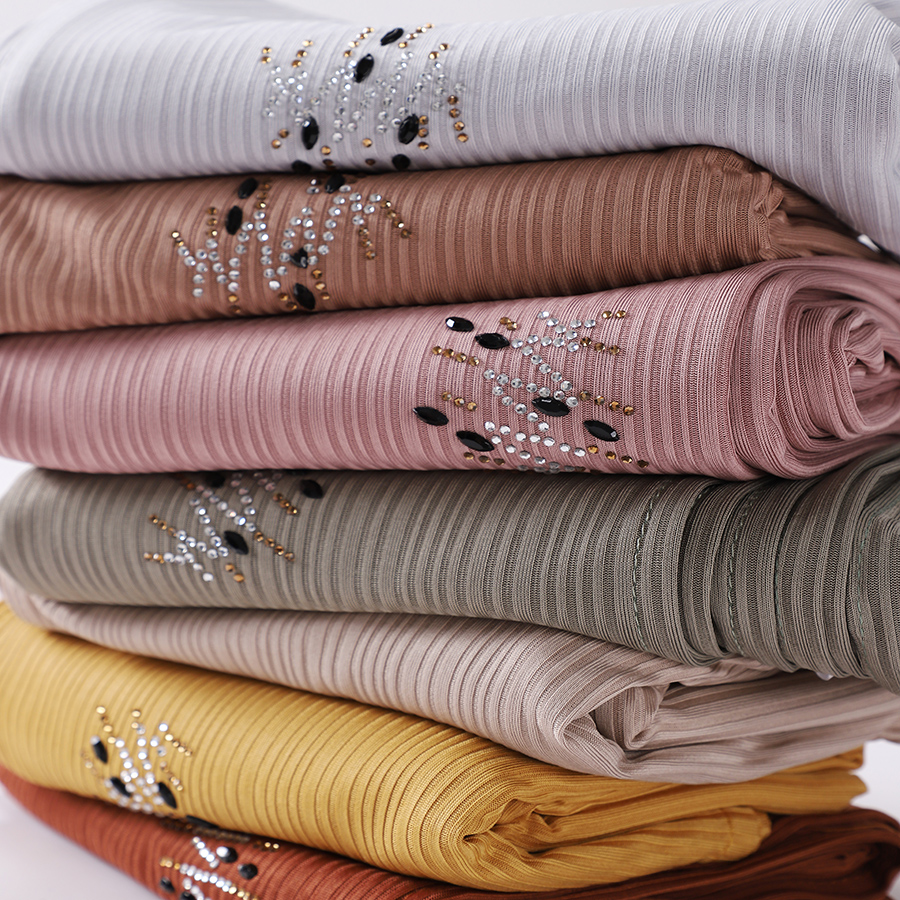 Écharpe de lit en jersey Hijab avec paillettes brillantes, châles musulmans, écharpe de sauna islamique, doux et respirant